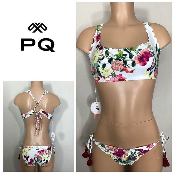 New. PQ PilyQ hibiscus bikini. D-top/S-bottom. Retails $174